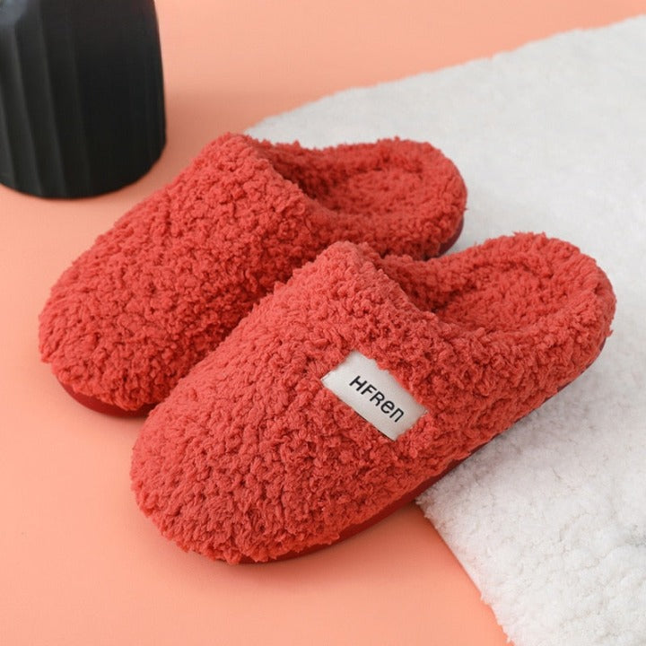 Chaussons d'intérieur antidérapantes orange