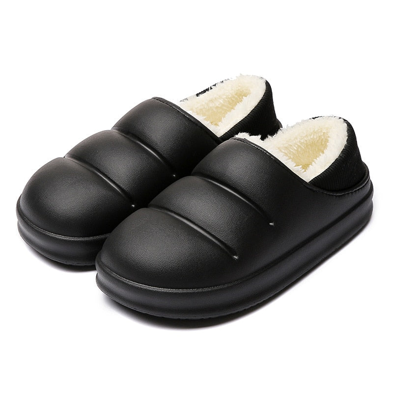 Chaussons épais intérieur fourrure noir