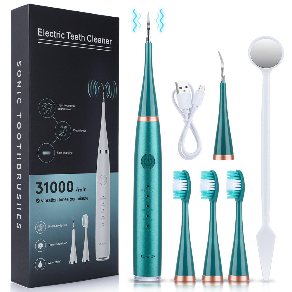 Brosse à dents et détartreur électrique vert