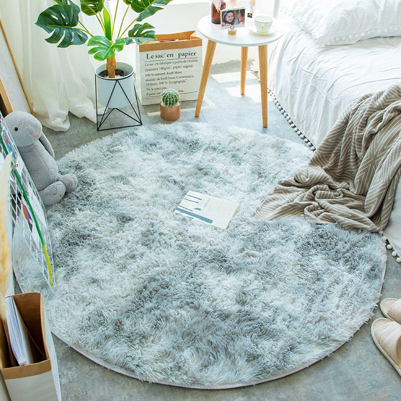 Tapis rond ultra-doux - Imitation fourrure