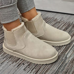 Boots basses fourrées crème