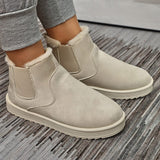 Boots basses fourrées crème