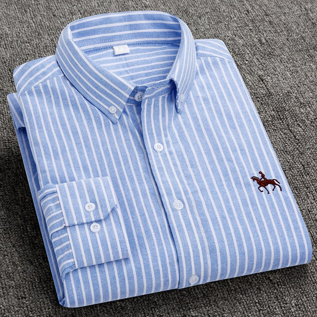 Men's Long-Sleeved Oxford Cotton Shirt