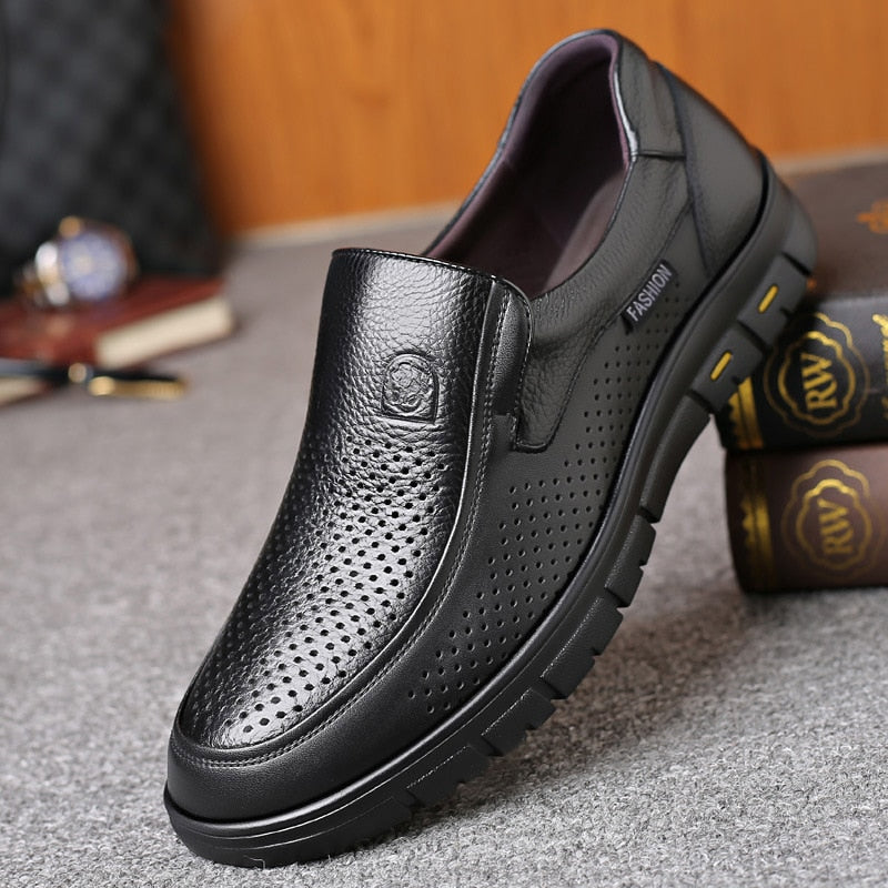 Mocassins en cuir pour homme Noir