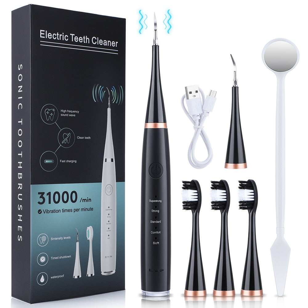Brosse à dents et détartreur électrique noir