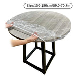 Nappe de table ronde transparente et élastique
