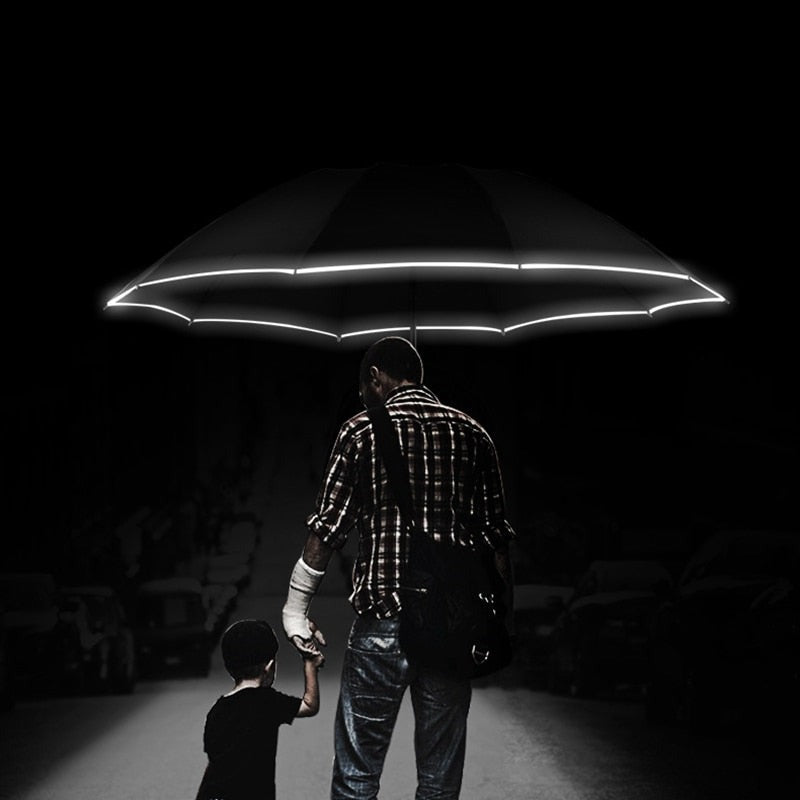 Parapluie réversible avec lampe