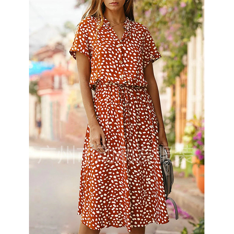 Robe chemise d'été légère à imprimé