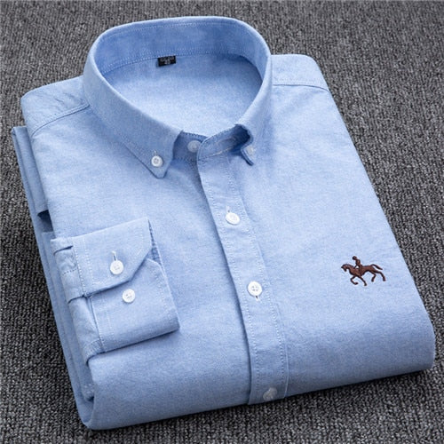 Men's Long-Sleeved Oxford Cotton Shirt