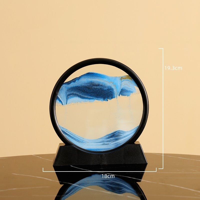 Cadre sablier 3D relaxant bleu