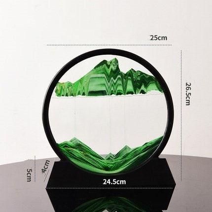 Cadre sablier 3D relaxant vert
