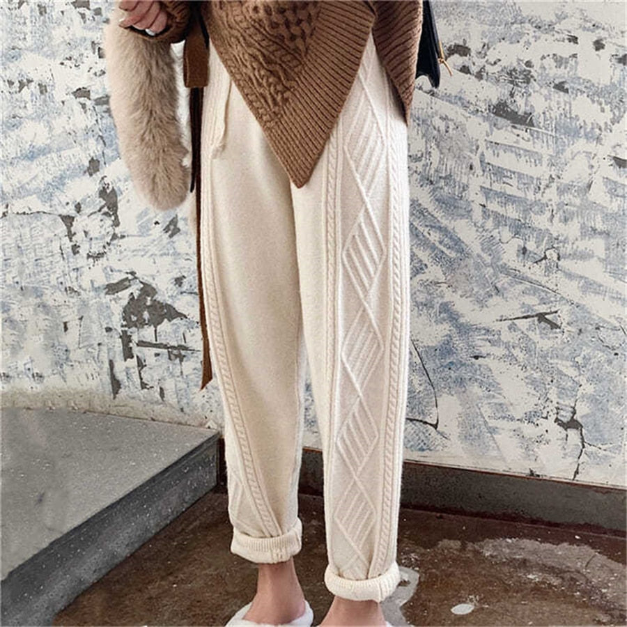 Lola - Pantalon décontracté en laine tricoté