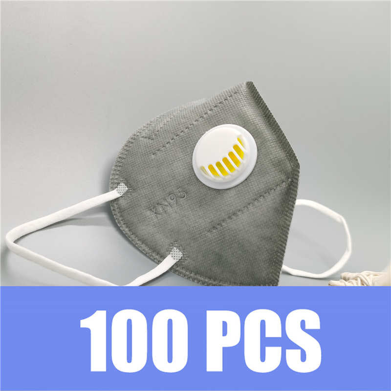 Lot de 100 Masques FFP2 avec valve de respiration gris
