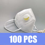 Lot de 100 Masques FFP2 avec valve de respiration blanc