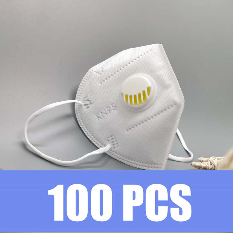 Lot de 100 Masques FFP2 avec valve de respiration blanc