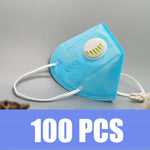 Lot de 100 Masques FFP2 avec valve de respiration bleu