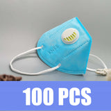 Lot de 100 Masques FFP2 avec valve de respiration bleu