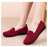 Mocassins respirants pour femme rouge