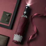 Parapluie réversible avec lampe rouge
