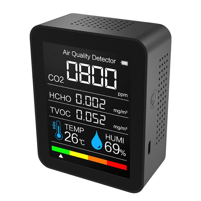 Capteur de CO2 Multifonctions noir