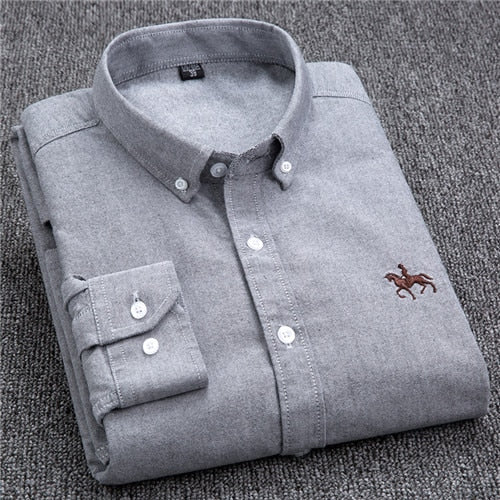 Men's Long-Sleeved Oxford Cotton Shirt
