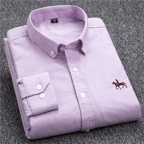 Men's Long-Sleeved Oxford Cotton Shirt
