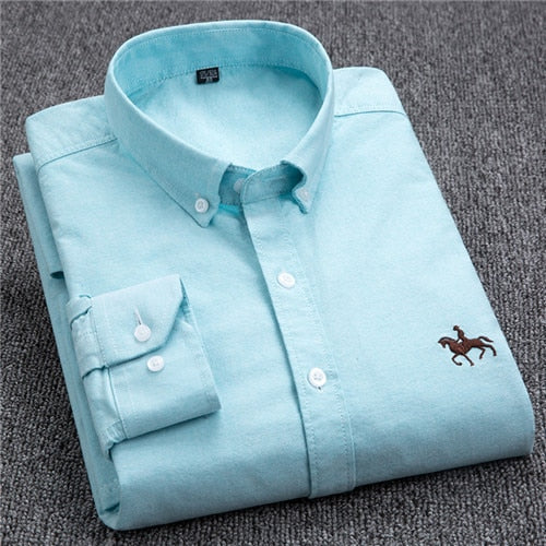 Men's Long-Sleeved Oxford Cotton Shirt