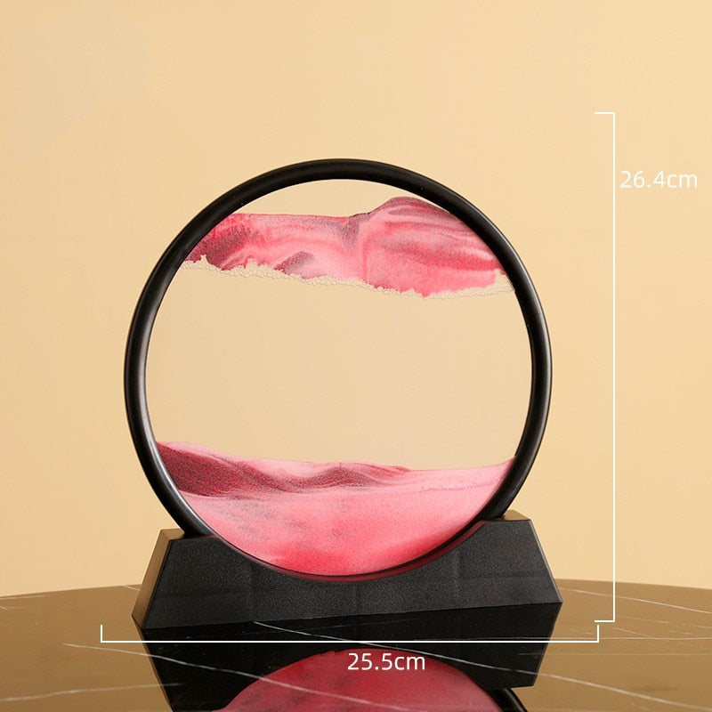 Cadre sablier 3D relaxant rose 