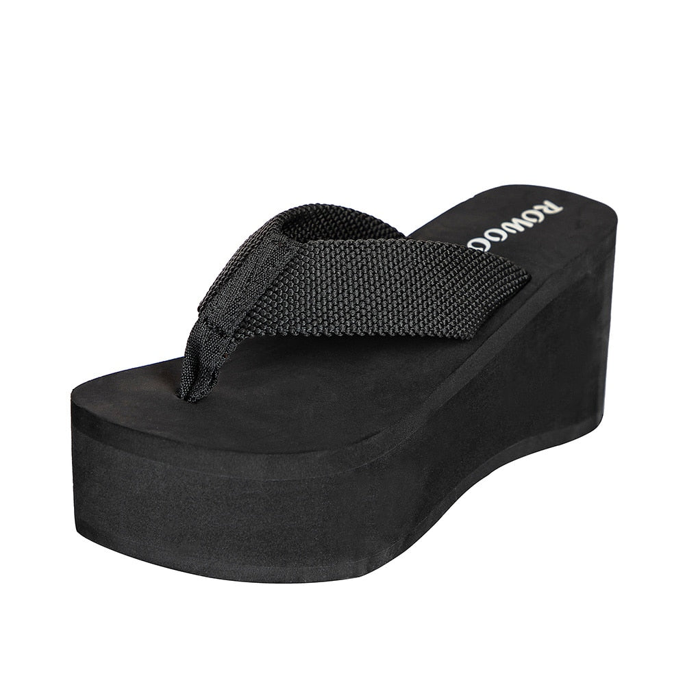 Tongs compensées confortables