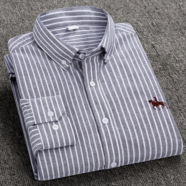 Men's Long-Sleeved Oxford Cotton Shirt