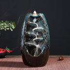 Brûleur d'encens cascade en céramique Bleu
