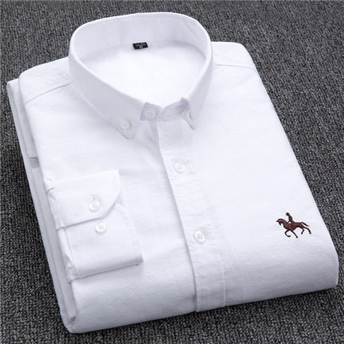 Men's Long-Sleeved Oxford Cotton Shirt