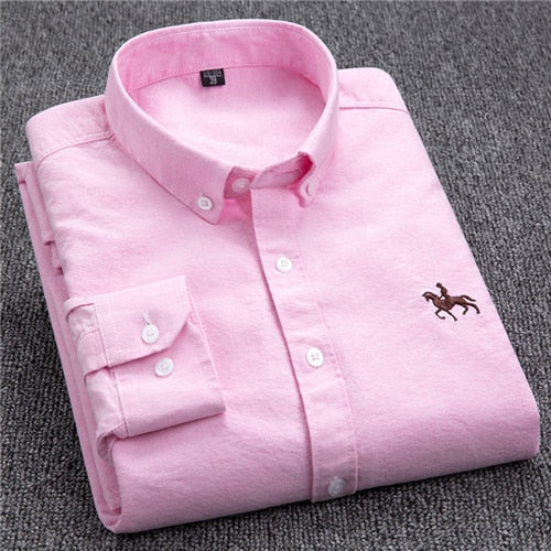 Men's Long-Sleeved Oxford Cotton Shirt