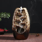 Brûleur d'encens cascade en céramique Crème
