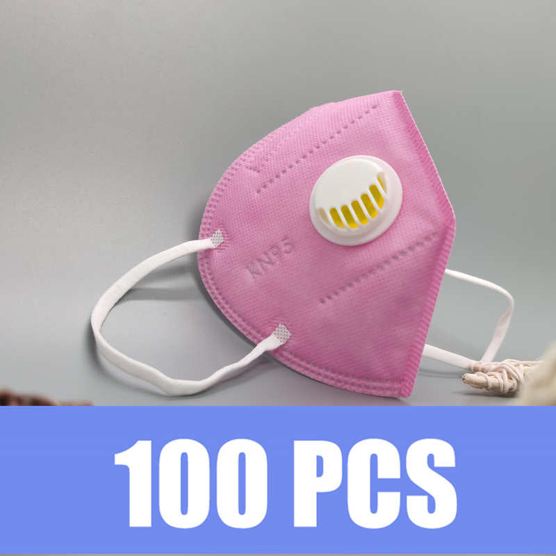 Lot de 100 Masques FFP2 avec valve de respiration rose