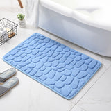 Tapis de bain à mémoire de forme bleu