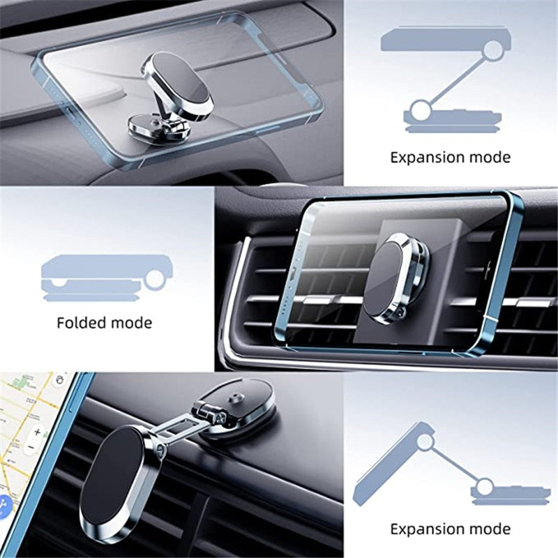 Zoomarlous Lot de 2 supports magnétiques pour téléphone portable -  Compatible avec la voiture - Support magnétique pliable magnétique rotatif  à 360° - Compatible avec tous les smartphones : : High-tech