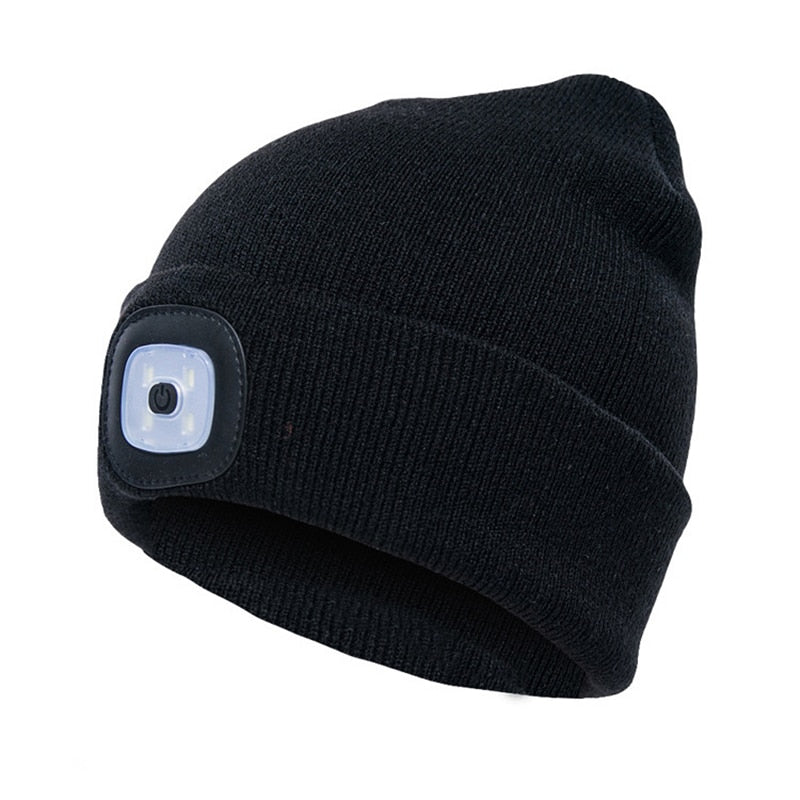 Bonnet avec lampe LED