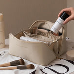 Trousse de voyage en cuir grande capacité