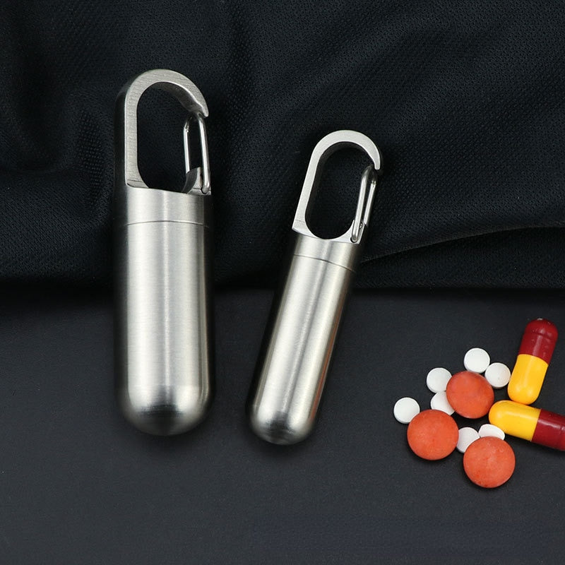 2 x Mini Porte Clé Boîte à Pilules Waterproof