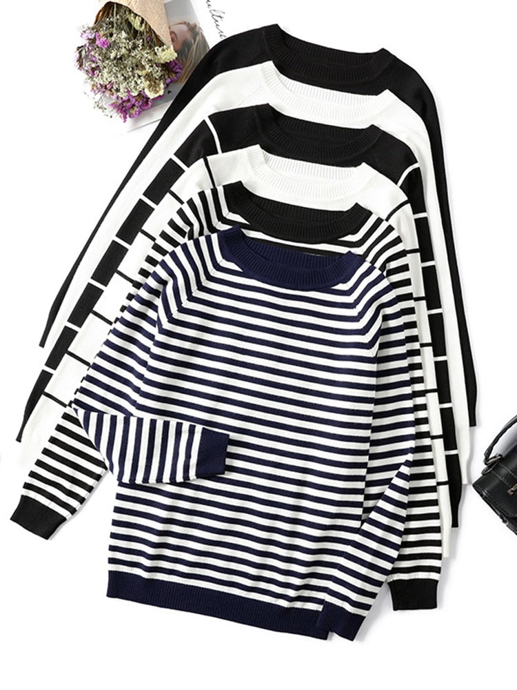 Pull rayé à manches longues pour Femme