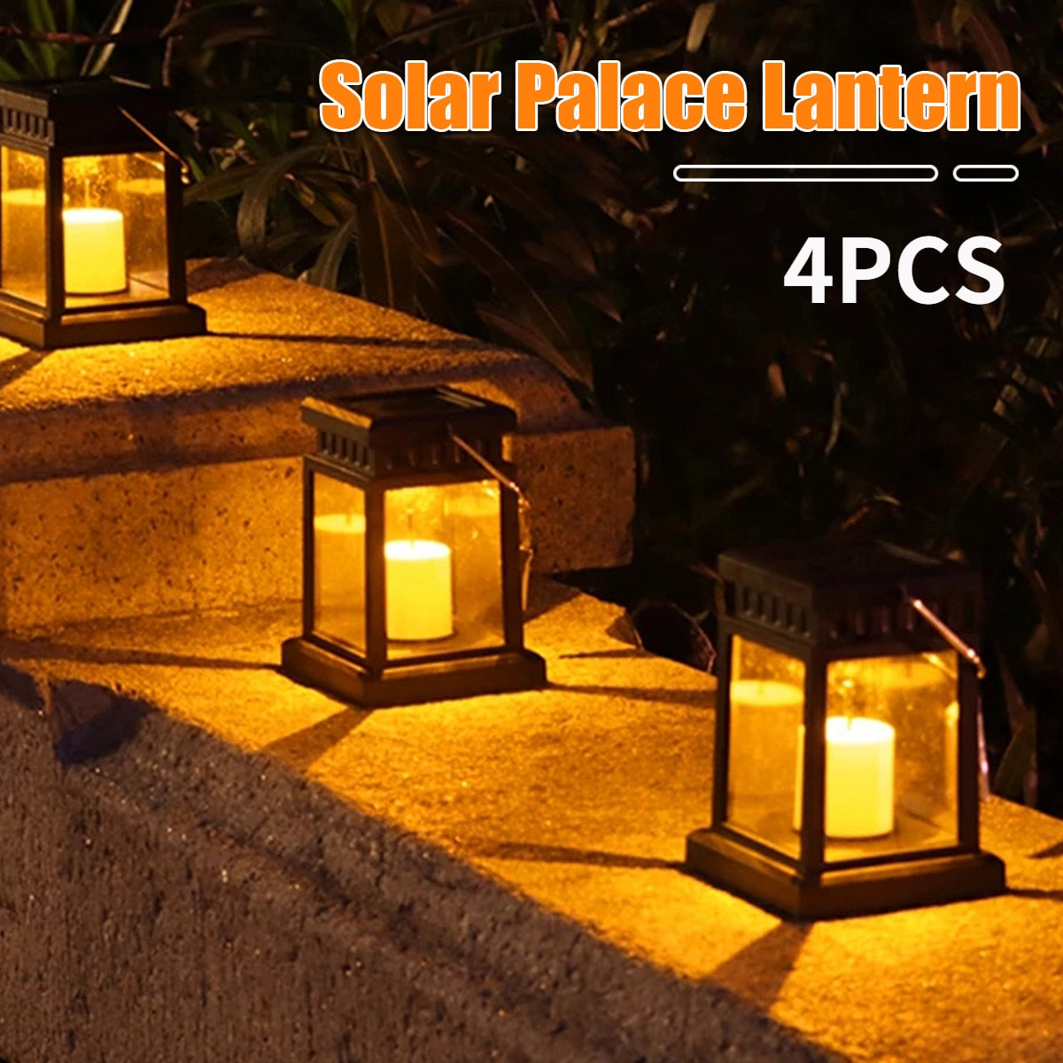 Lot de 4 Lanternes Rétro Solaires