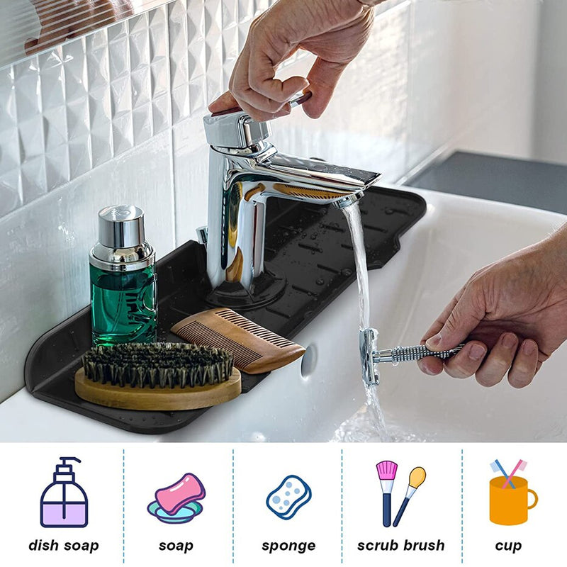 Tapis de robinet en silicone + Un distributeur de savon offert