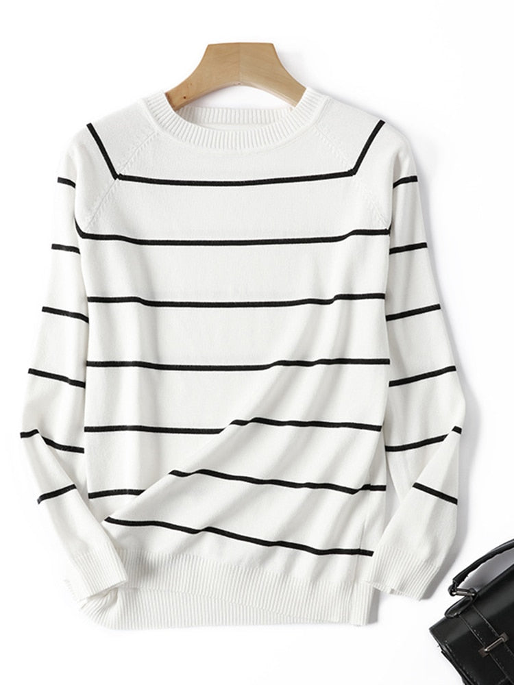 Pull rayé à manches longues pour Femme