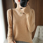 Ambre - Pull intemporel tricoté à Col V - Femme