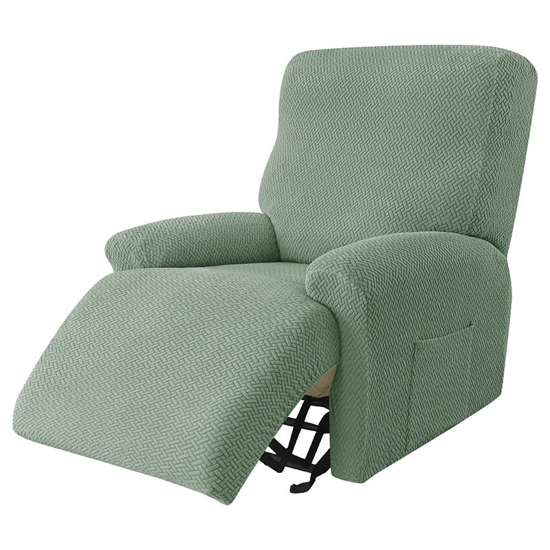 Armchair cover with integrated pockets