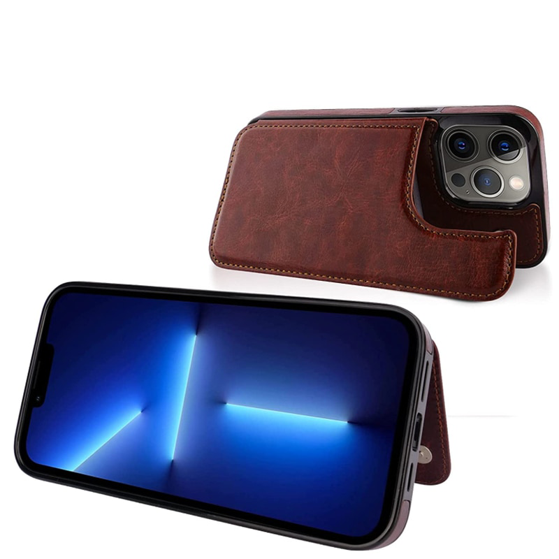 Etui portefeuille en cuir pour téléphone