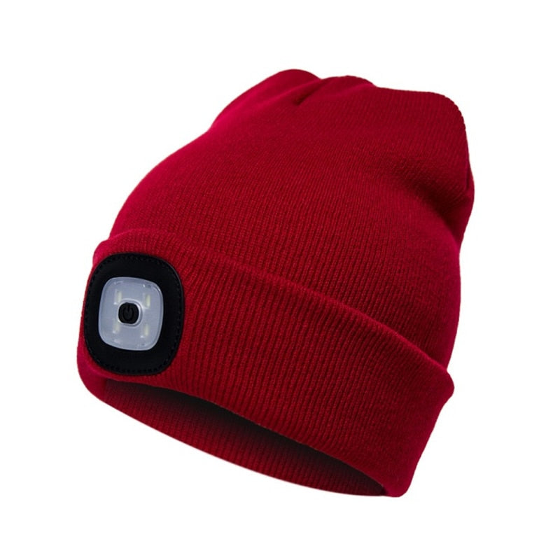 Bonnet avec lampe LED