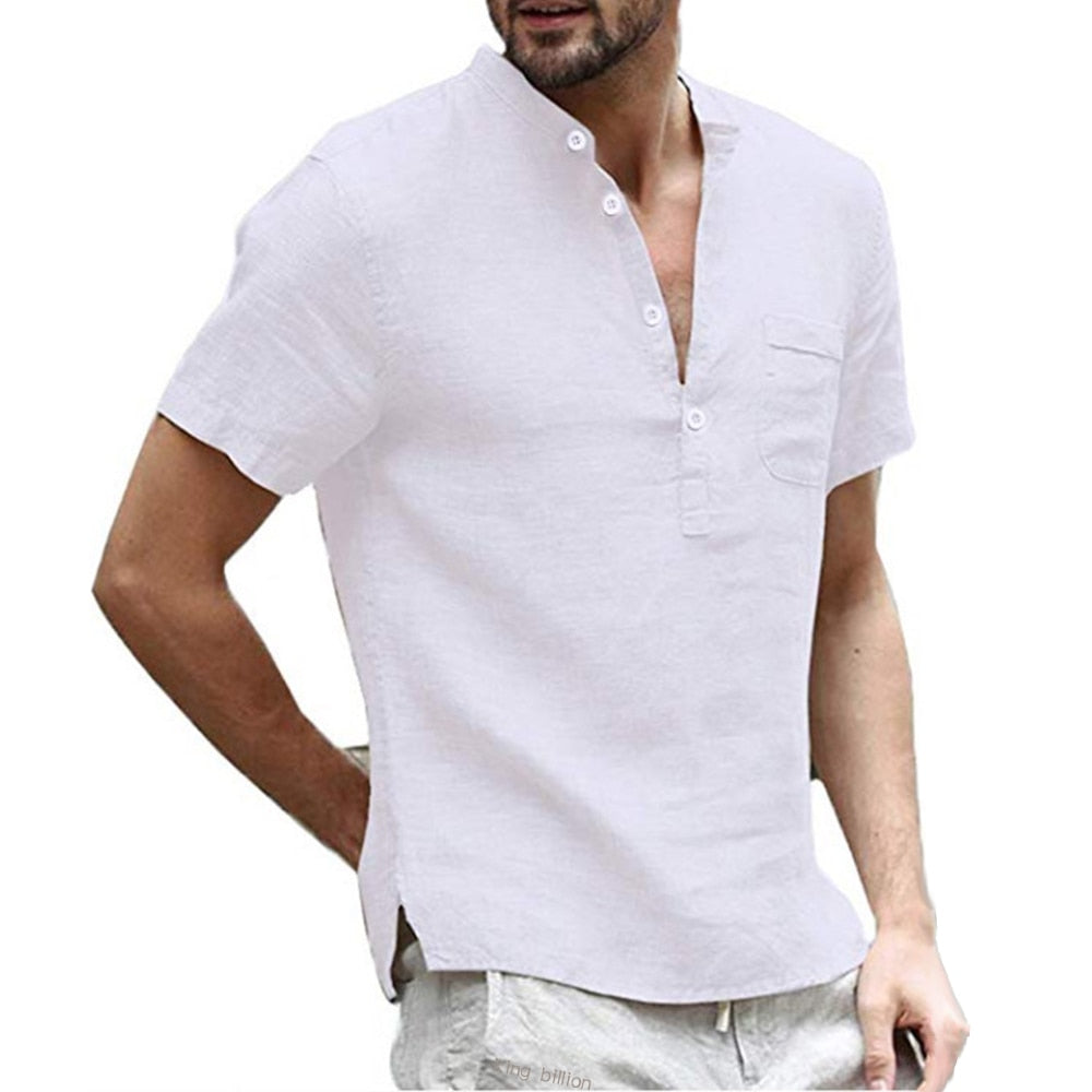 Chemise-en-lin-respirant-pour-homme