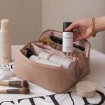Trousse de voyage en cuir grande capacité